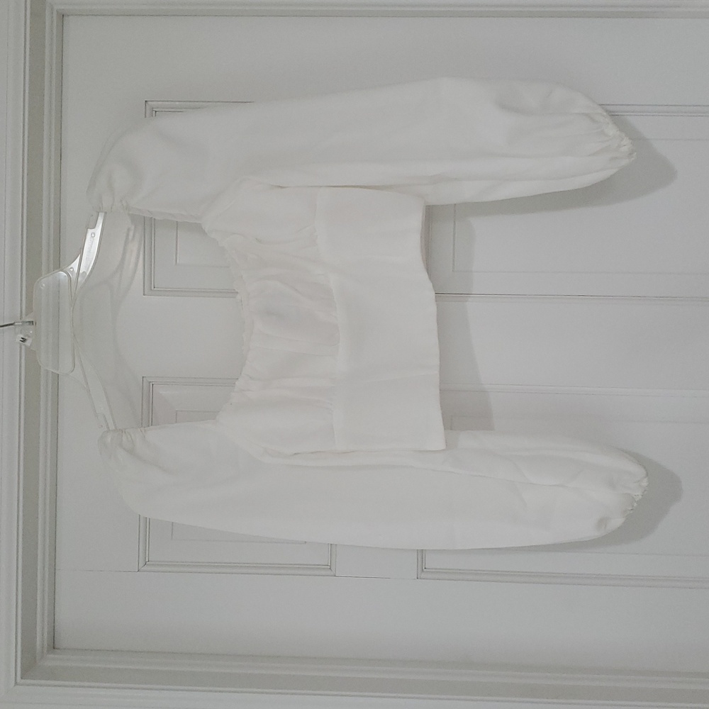 Princess Polly Ariah White Puff Sleeve Blouse sz 2 - Picture 2 of 5